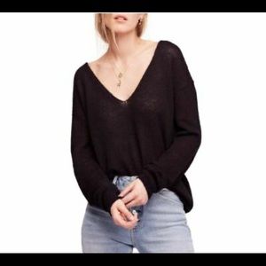 Free People Alpaca and Wool V Neck Sweater